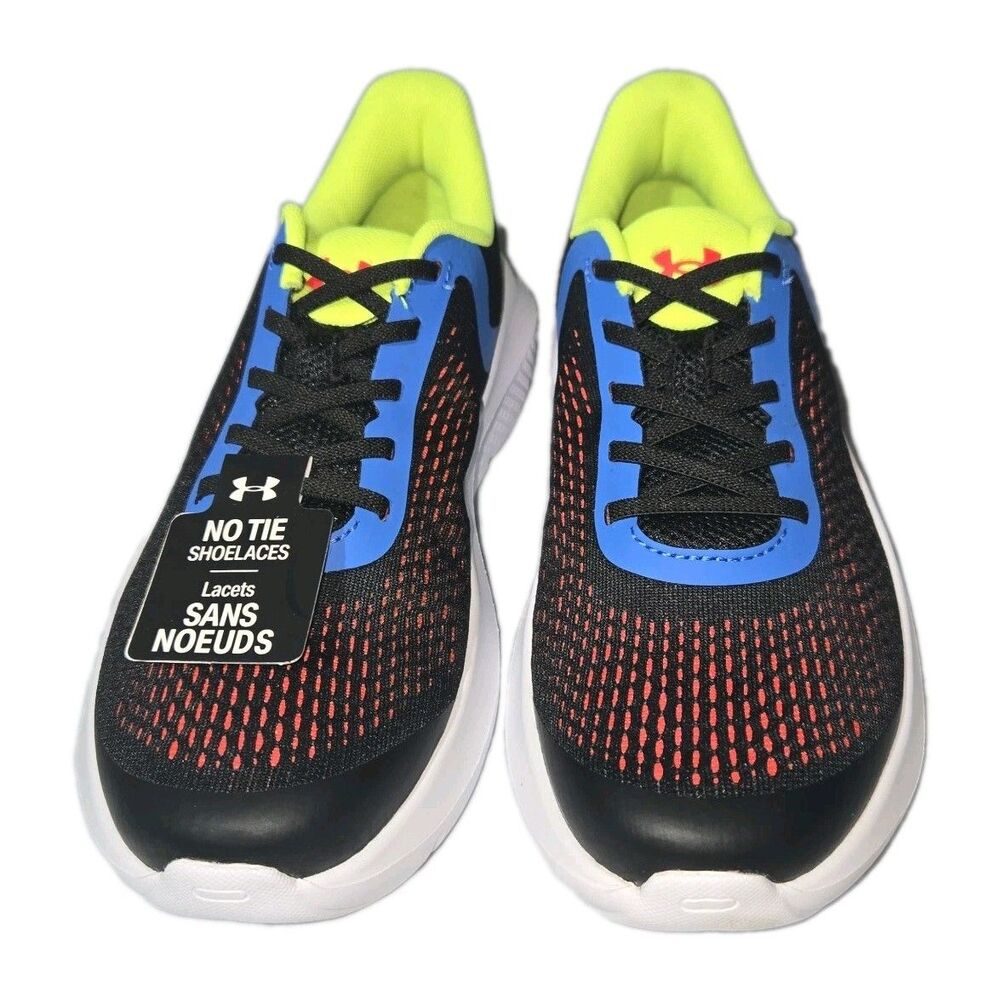 Under Armour UA BPS Rogue 5 AL Boys Size 3Y Running Shoes Black Yellow 3028268-
